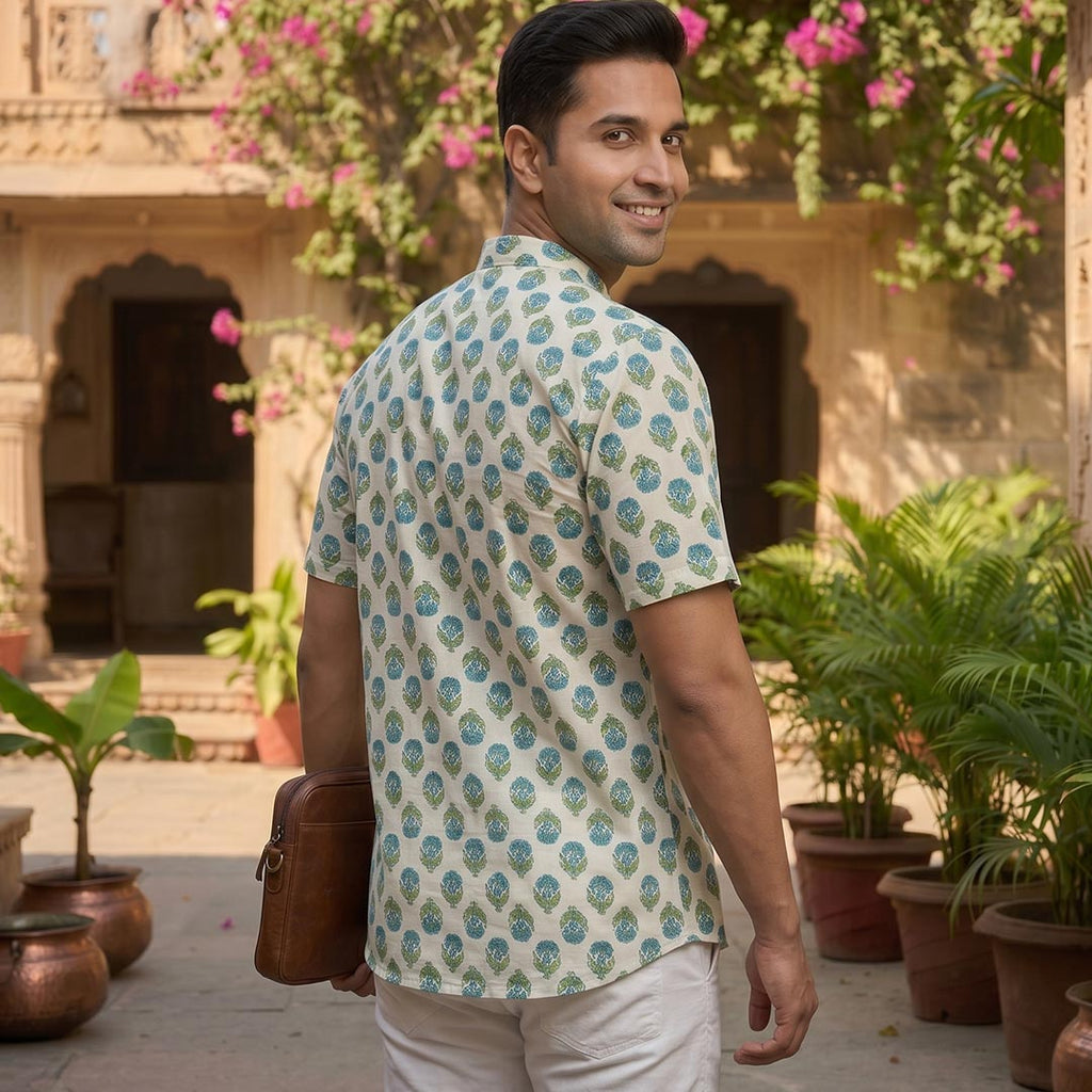 Cotton Men Short Kurta-ELLE111118