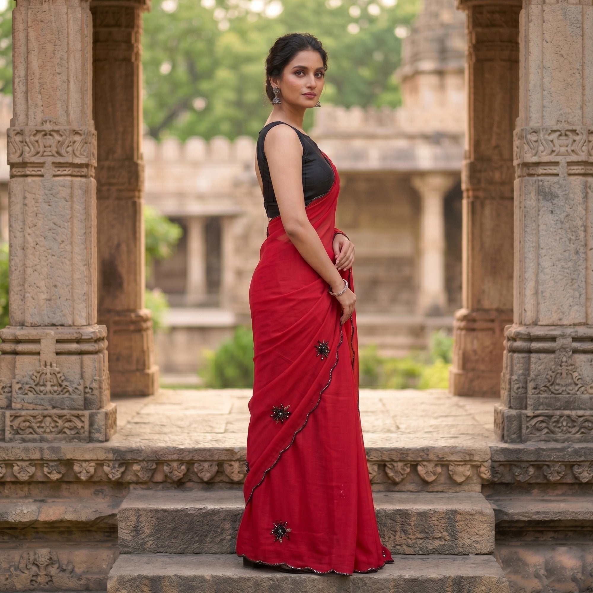 Star Georgette Soft Silk Saree