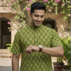 Cotton Men Short Kurta-ELLE111118