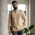 Cotton Short Mens Kurta-ELLE114166