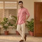 Cotton Short Mens Kurta-ELLE114166