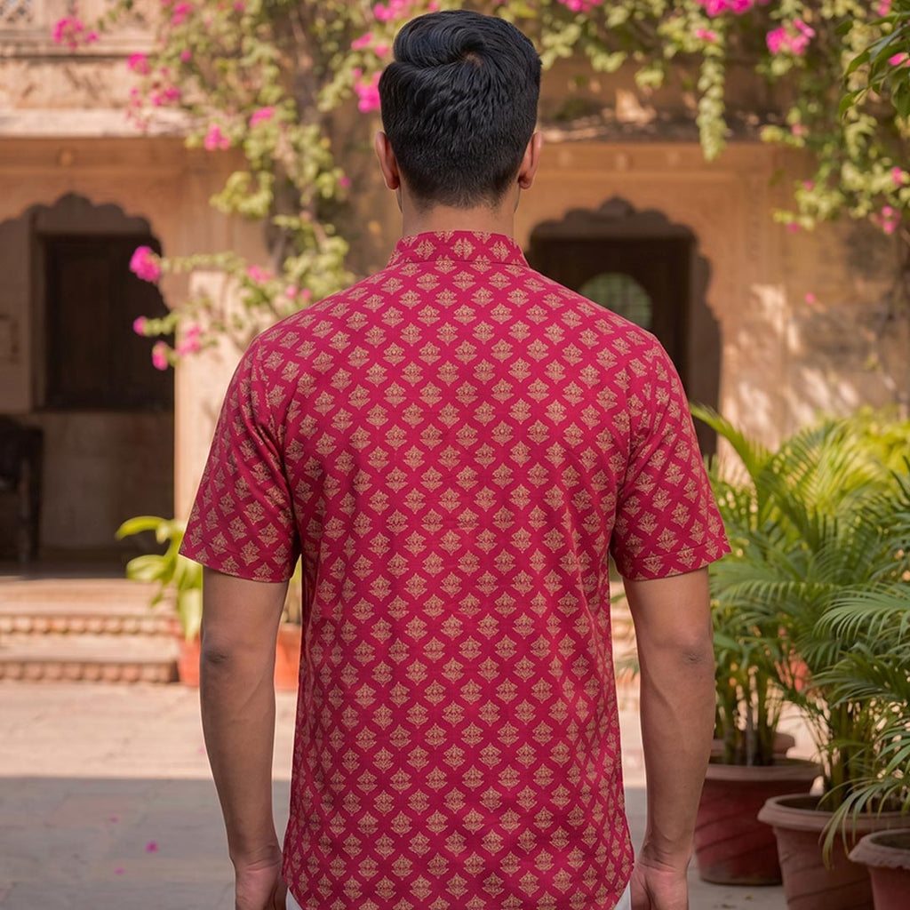Cotton Men Short Kurta-ELLE111118