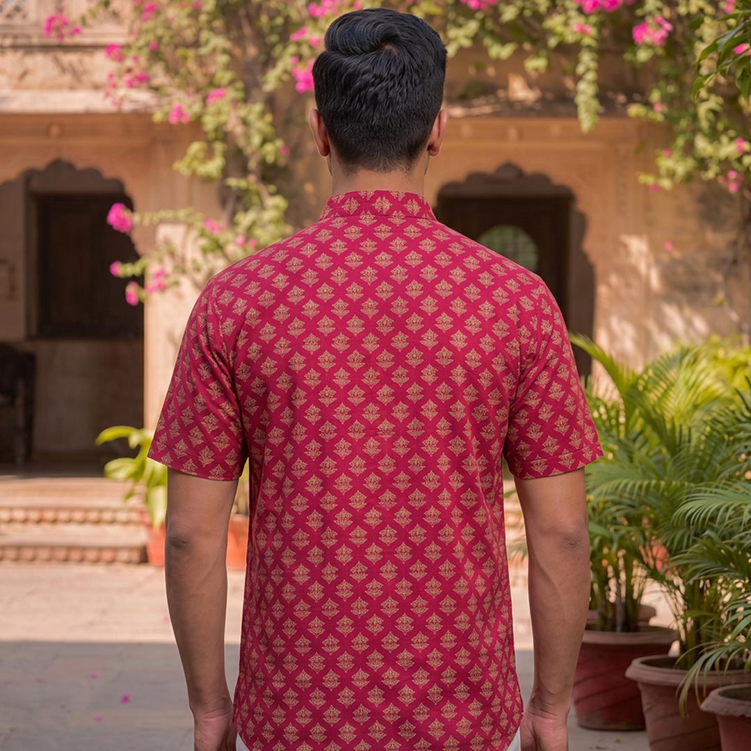 Cotton Men Short Kurta-ELLE111118