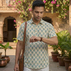 Cotton Men Short Kurta-ELLE111118
