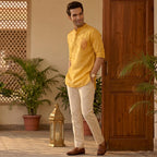 Cotton Short Mens Kurta-ELLE114166
