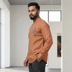 Cotton Short Mens Kurta-ELLE114166