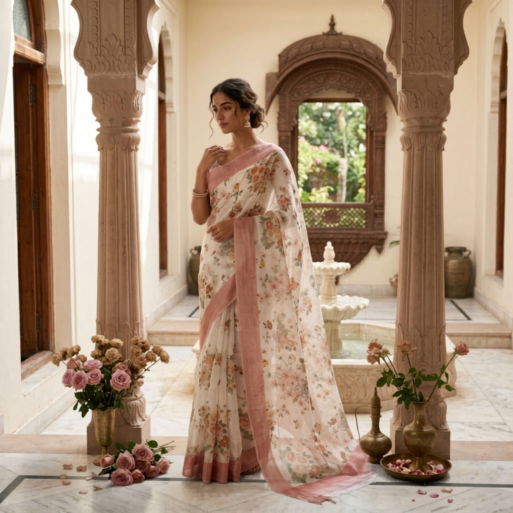 Linen Blend Saree