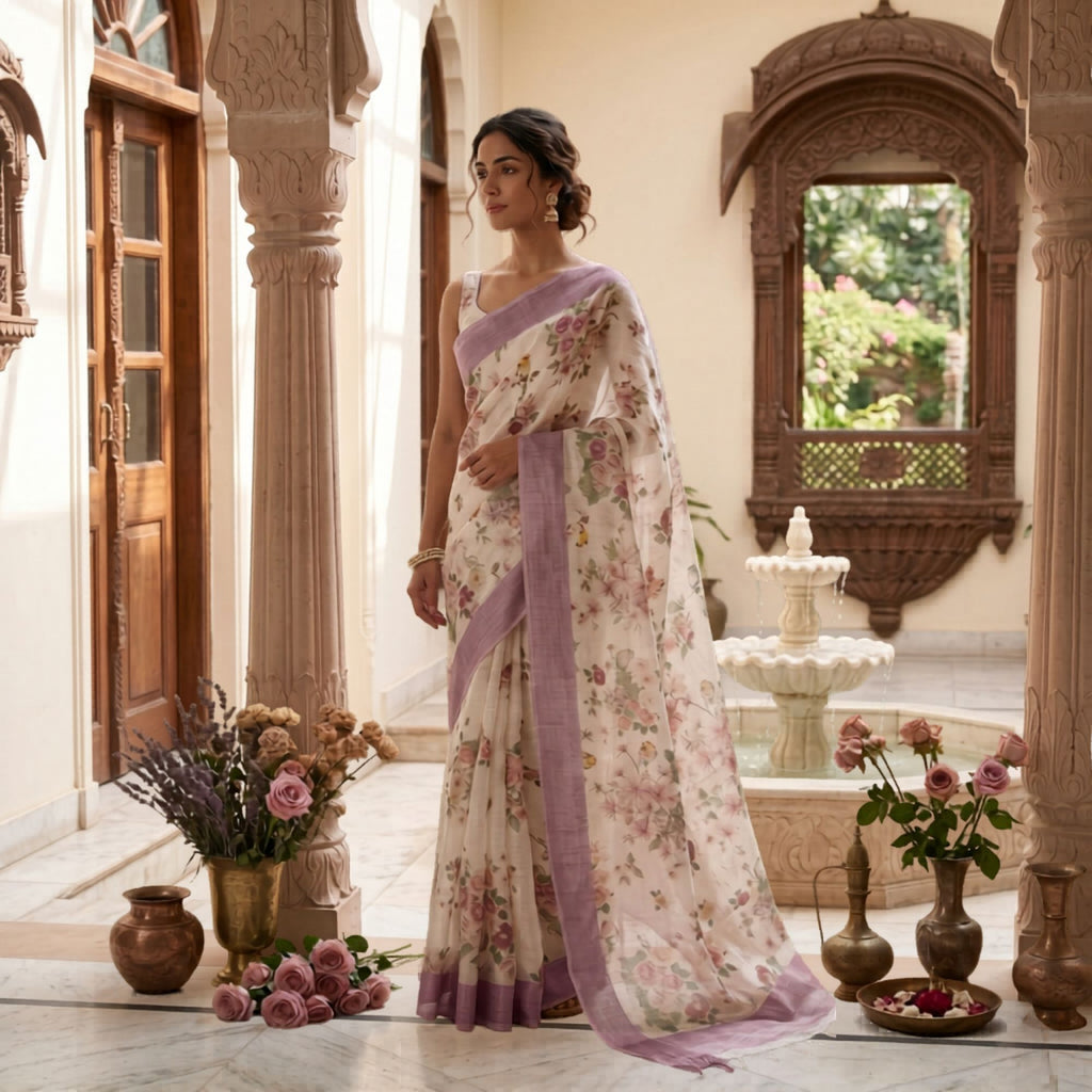 Linen Blend Saree