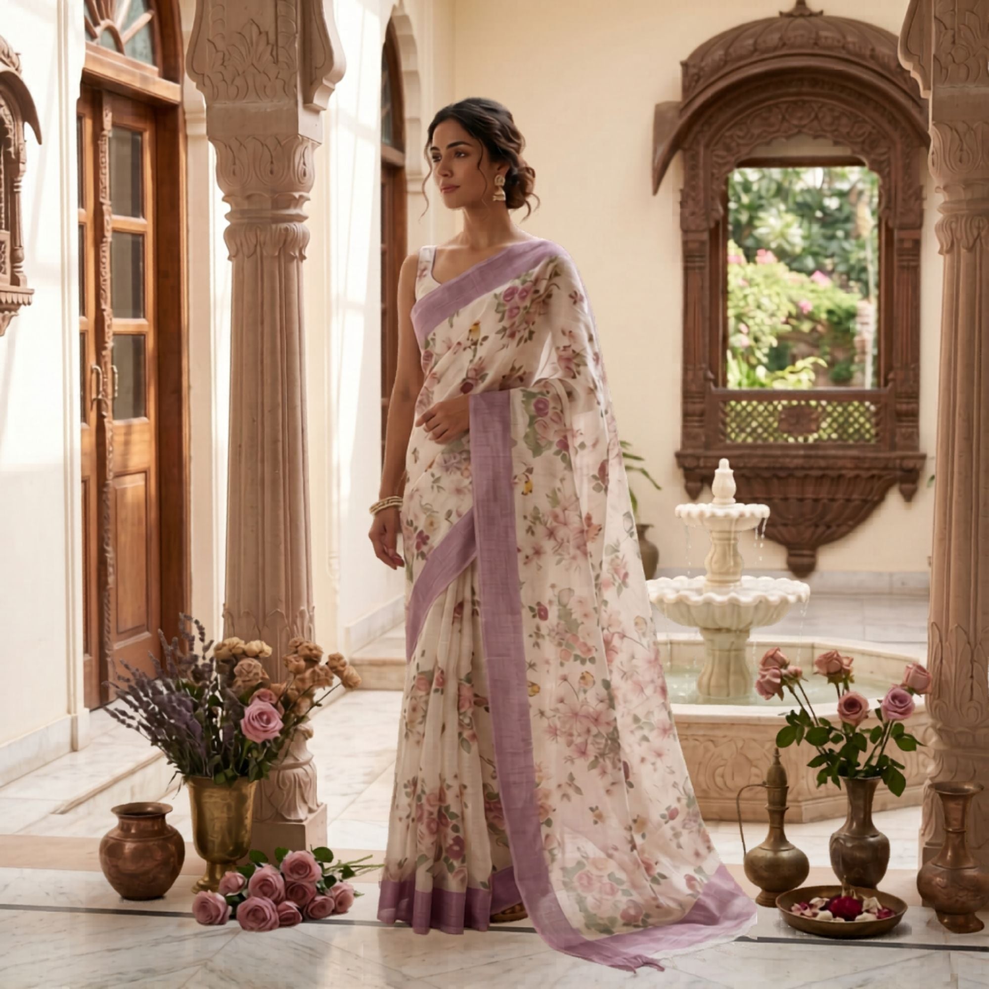 Linen Blend Saree