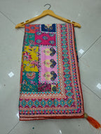 Chinnon Silk Digital print with real mirror work Saree-MANSH-00005