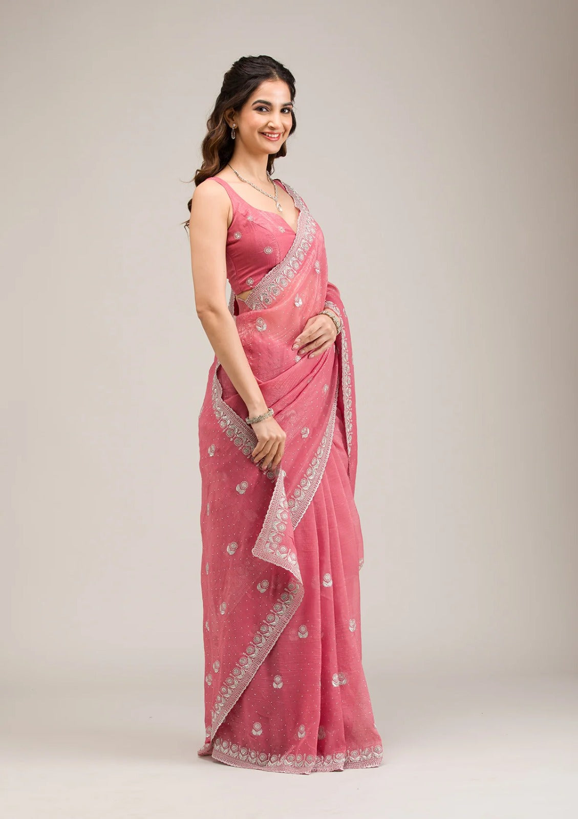 Heavy Crunchy Ciffon Saree-MANSH-00004