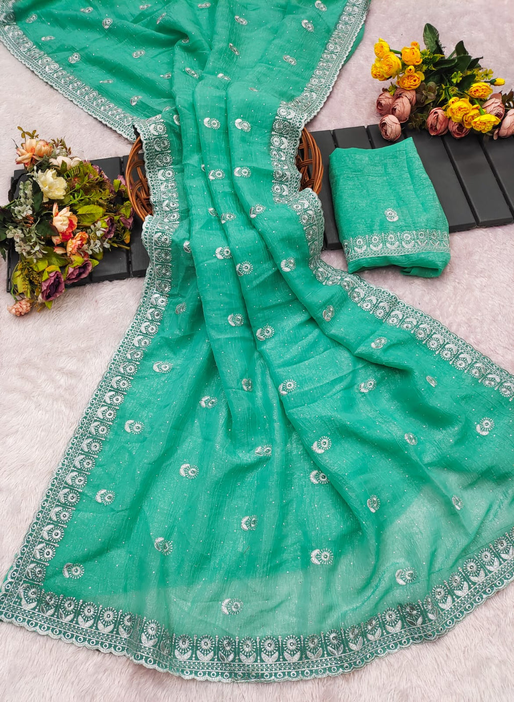 Heavy Crunchy Ciffon Saree-MANSH-00004