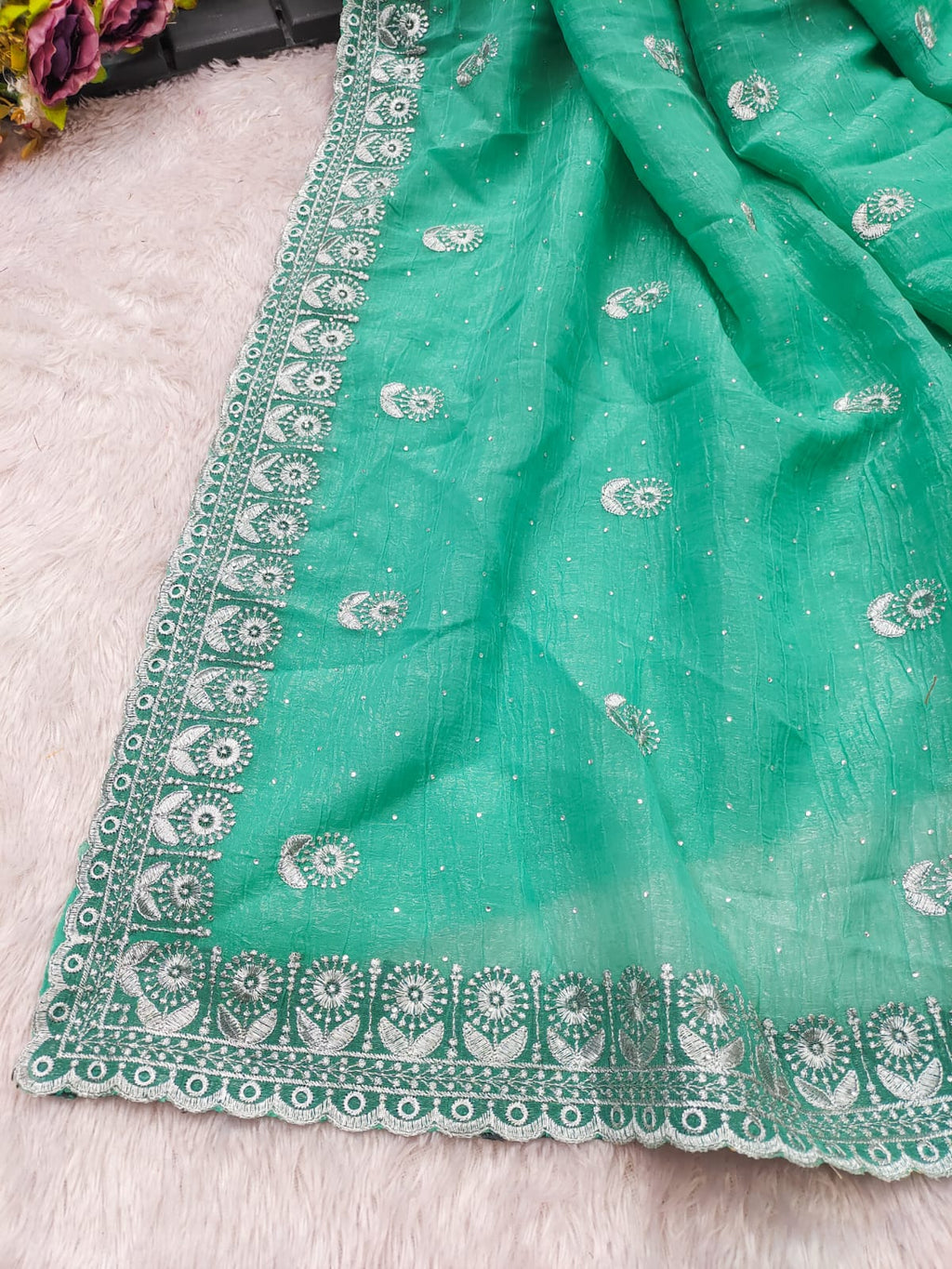 Heavy Crunchy Ciffon Saree-MANSH-00004