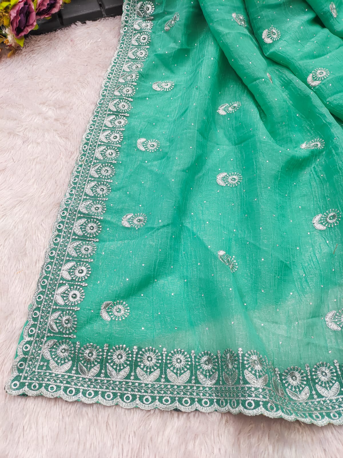 Heavy Crunchy Ciffon Saree-MANSH-00004
