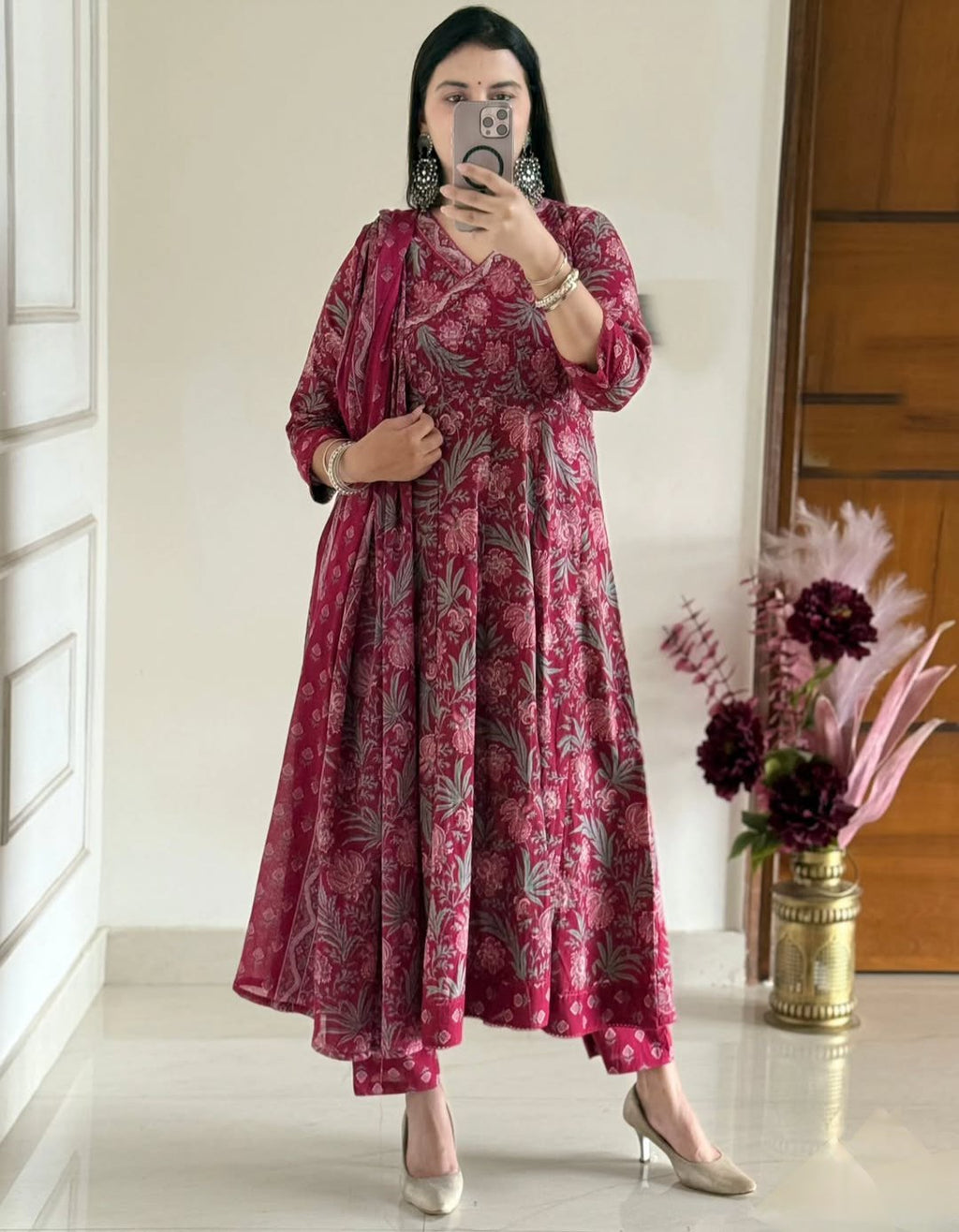ANARKALI KURTI PANT DUPATTA SET-MANSH-00002