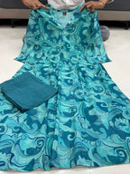 Chiffon Silk Anarkali Gown with Pant Set-MANSH-00006