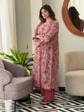 Chiffon Silk Anarkali Gown with Pant Set-MANSH-00006