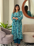 Chiffon Silk Anarkali Gown with Pant Set-MANSH-00006
